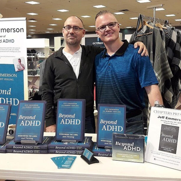Author Jeff Emmerson Beyond ADHD Book Signing Jeff Emmerson, Canadian mental health author and social work student and researcher at a book signing for Beyond ADHD.